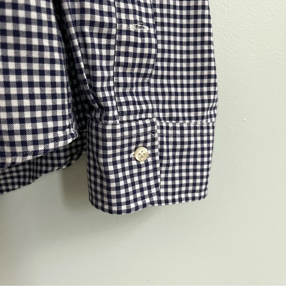 Polo Ralph Lauren Men’s Collared Button Down Gingham Cotton XXL Navy Blue White